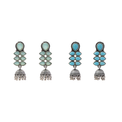Dazzle Dash Jhumki earring (Mint) Dazzle Dash Jhumki earring (Sky Blue) Combo set