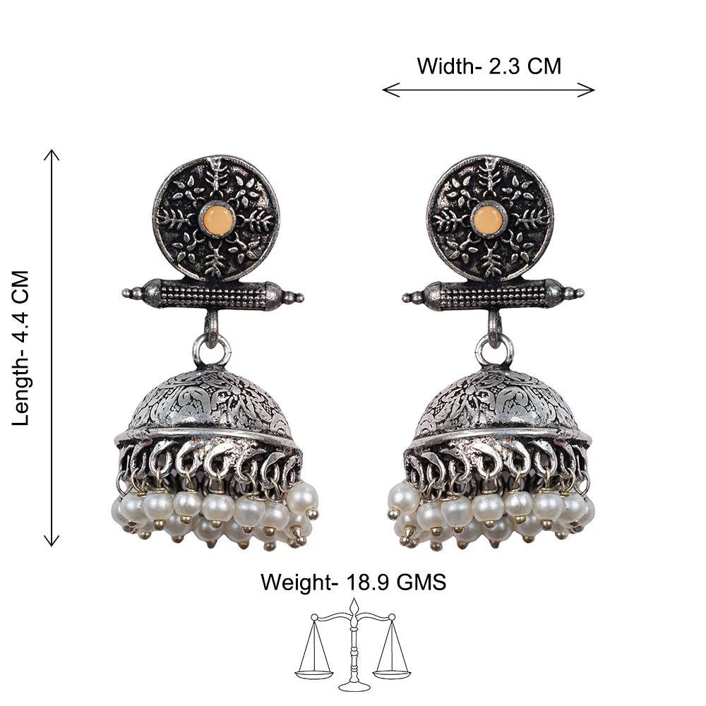 Charmbell earrings Light Orange Dazzle Dash Jhumki earring Combo set