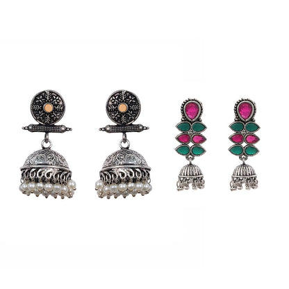 Charmbell earrings Light Orange Dazzle Dash Jhumki earring Combo set
