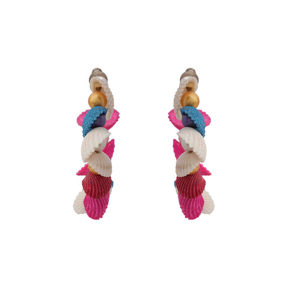 Golden tide hoop earrings (Multicolored)