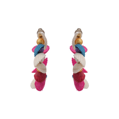 Golden tide hoop earrings (Multicolored)