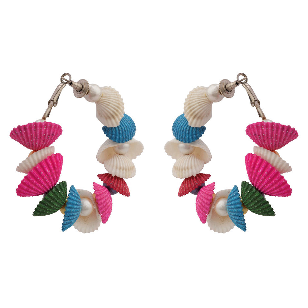 Golden tide hoop earrings (Multicolored)