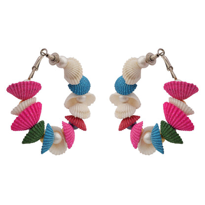 Golden tide hoop earrings (Multicolored)