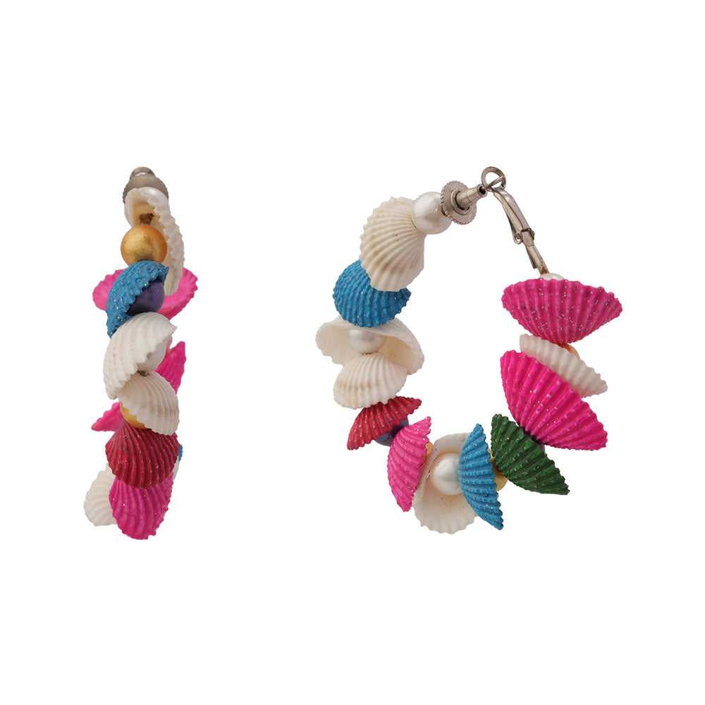 Golden tide hoop earrings (Multicolored)