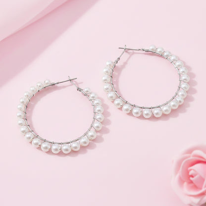 Pearl Prestige hoop earrings (White)