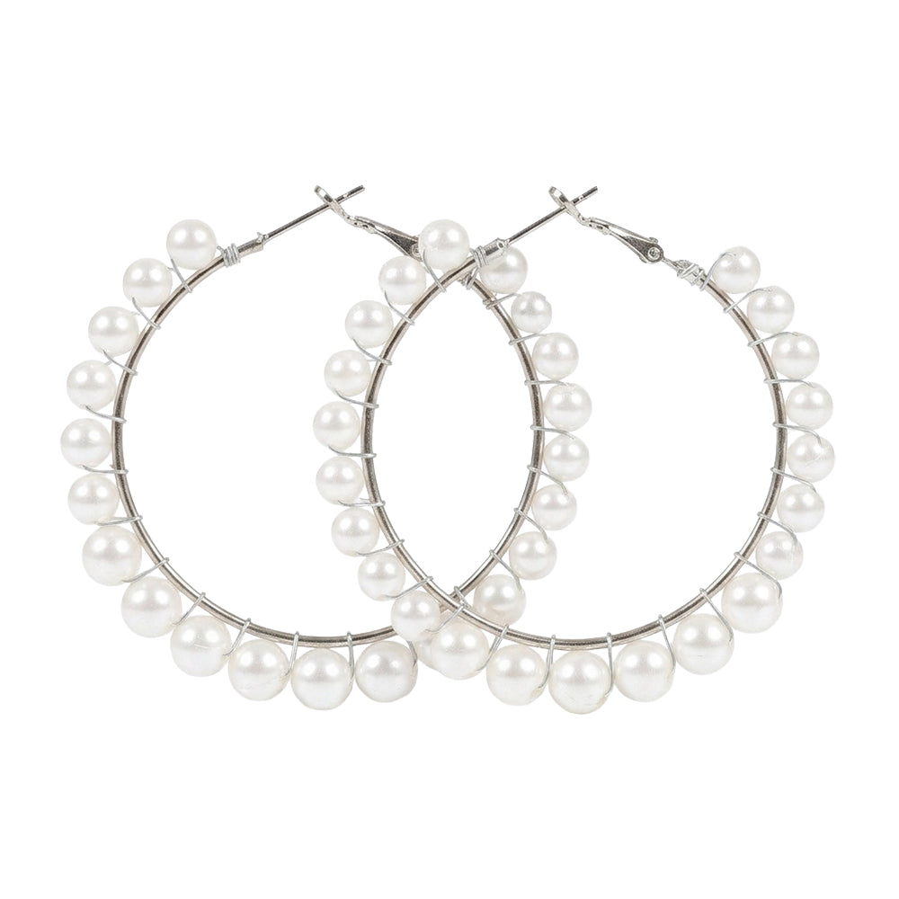 Pearl Prestige hoop earrings (White)