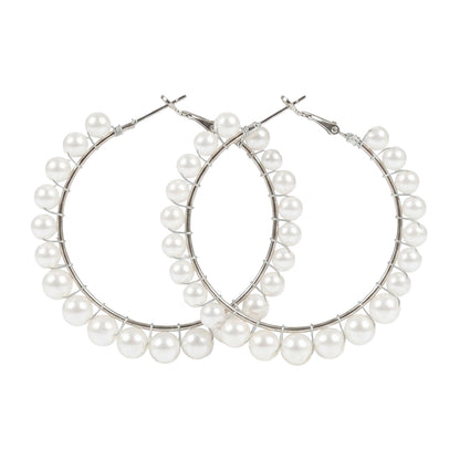Pearl Prestige hoop earrings (White)