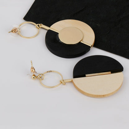 Metal Enclosed Wooden Earrings