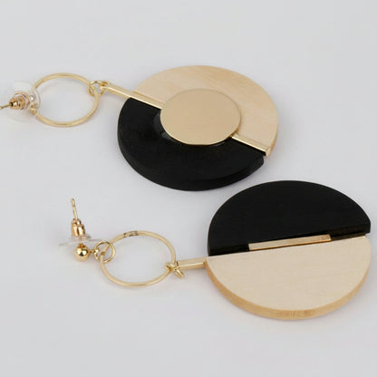 Metal Enclosed Wooden Earrings