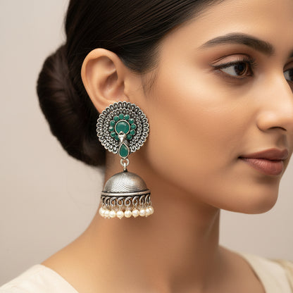 StylishKudi Oxidised Silver Jhumki Earring ComboSet for Women&girl