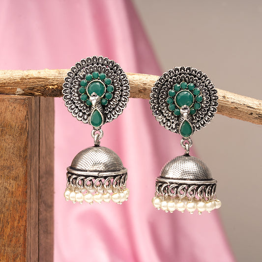 Evergreen jhumka earrings (Green)