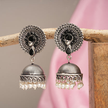 Evergreen jhumka earrings (Black)