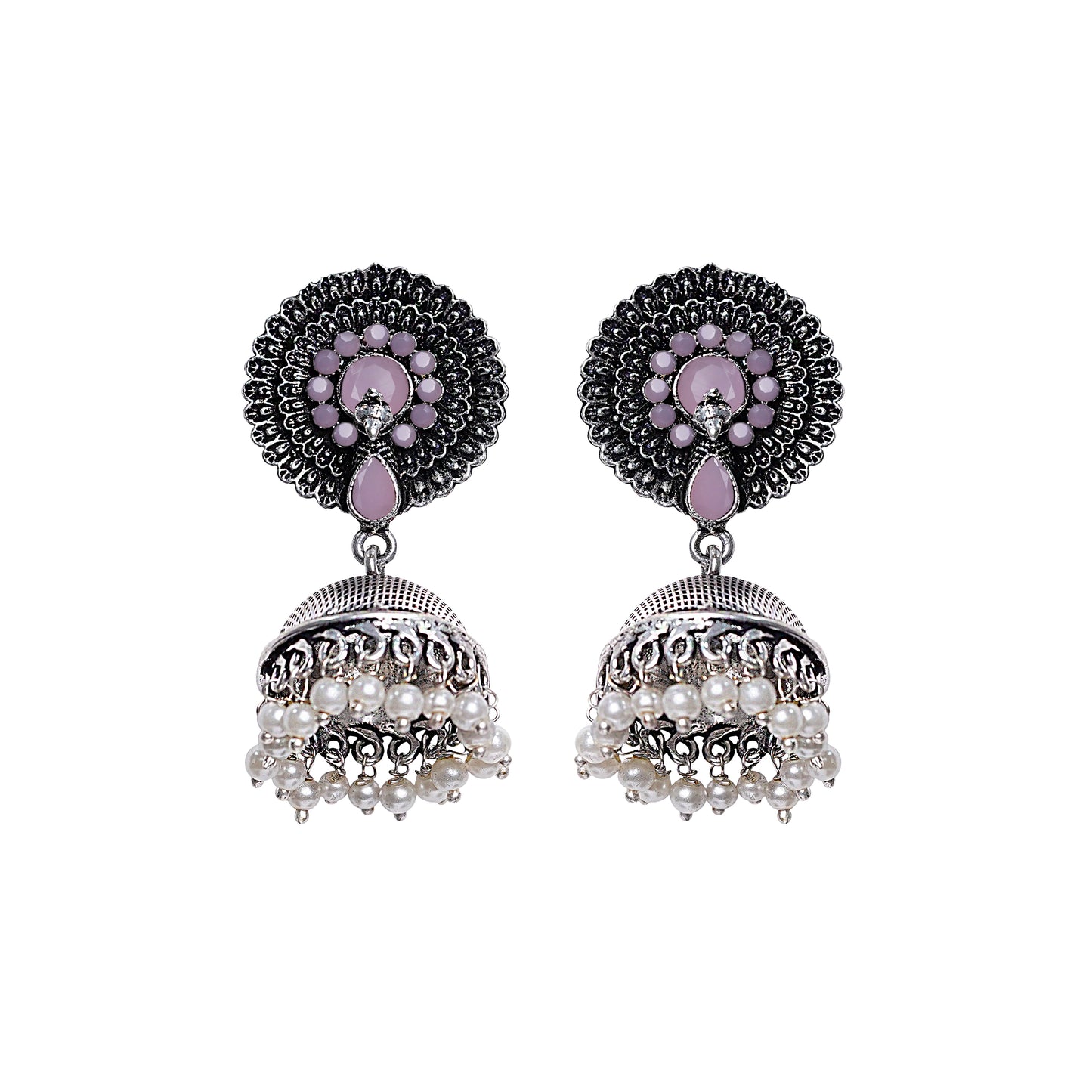 StylishKudi Oxidised Silver Earrings&Chandbali Earrings ComboSet for Women&girl