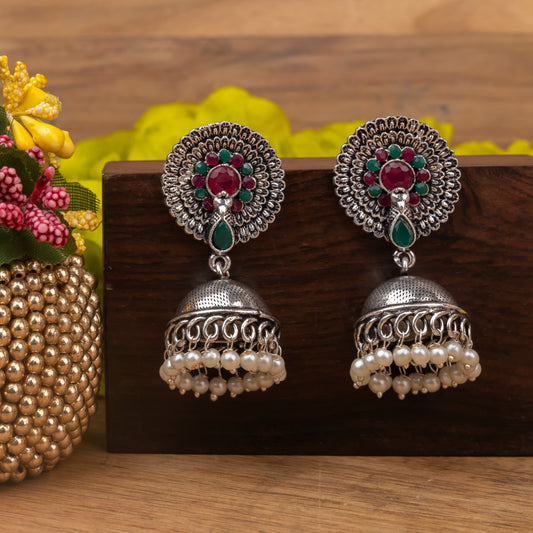 Evergreen jhumka earrings (Multicolored)