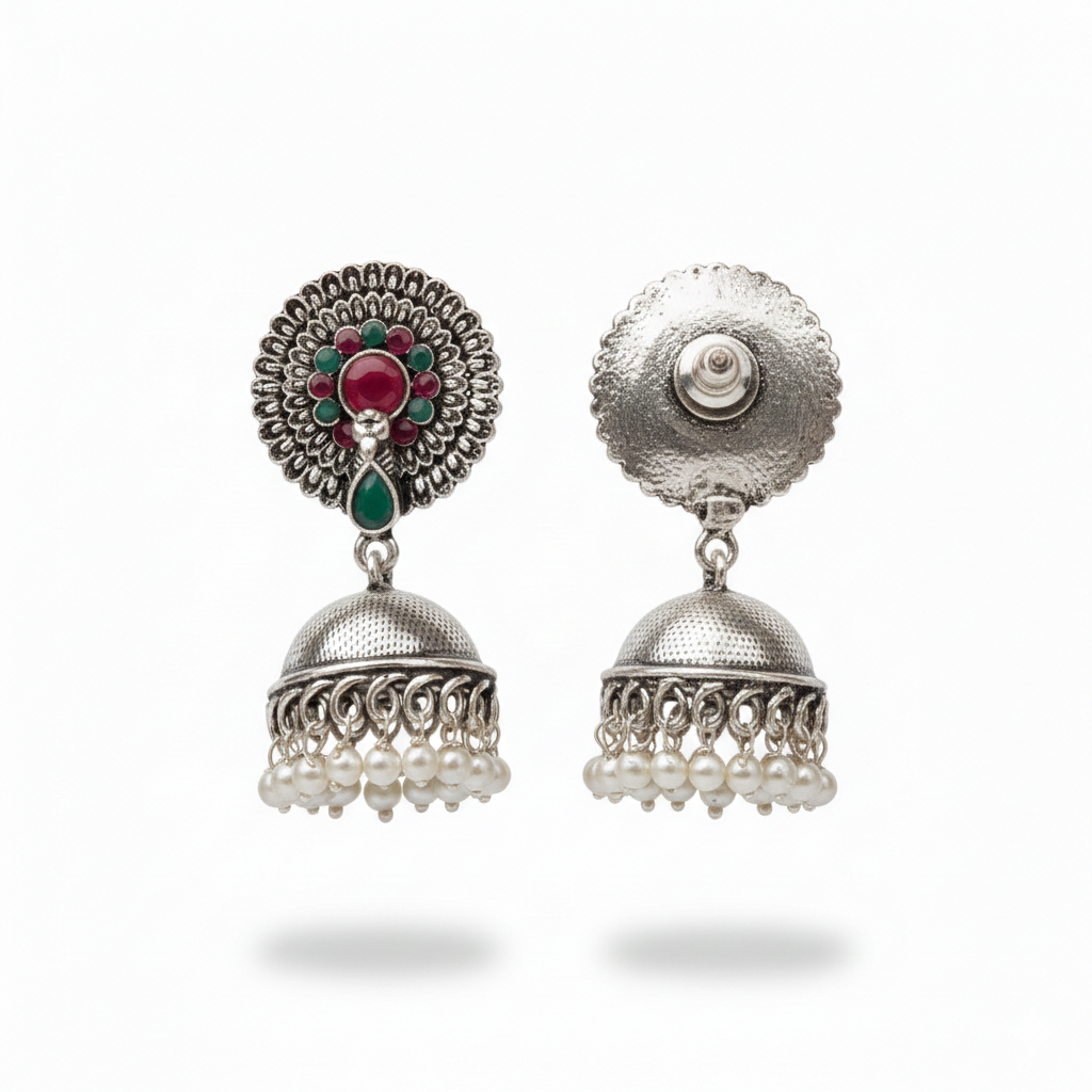 Evergreen jhumka earrings (Multicolored)
