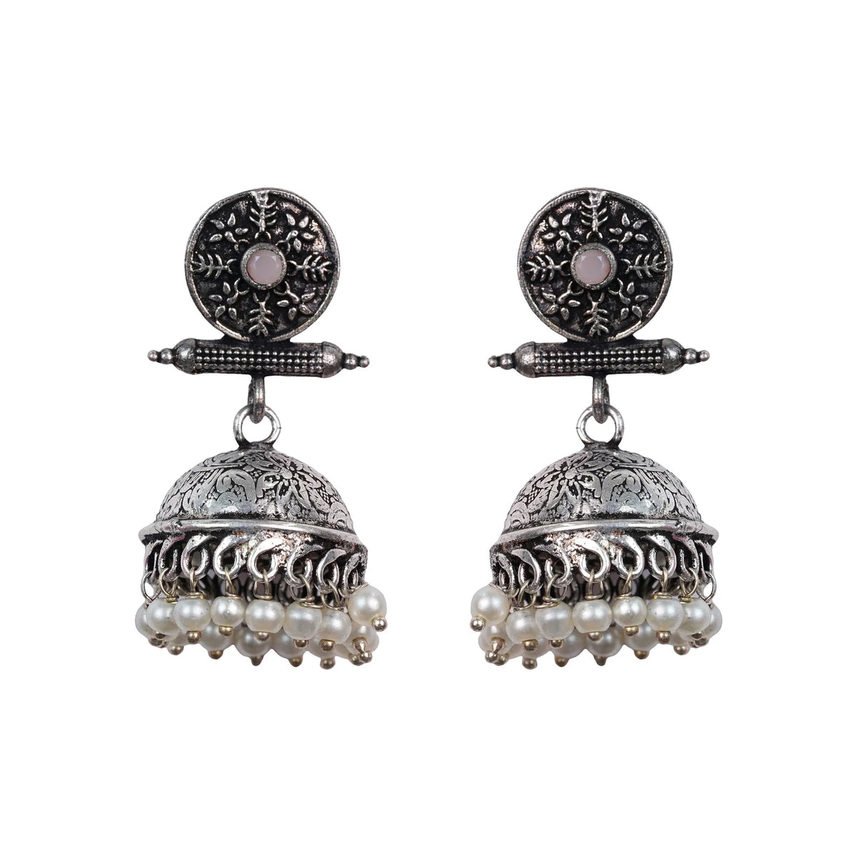 Dazzle Dash Jhumki earring (Black) Charmbell earrings (Light Orange) Combo set