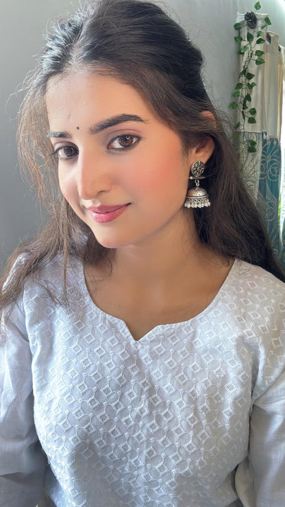 Beauty Bloom ghunghroo jhumki earring (Black)&Charmbell jhumka earrings (Red) Combo set