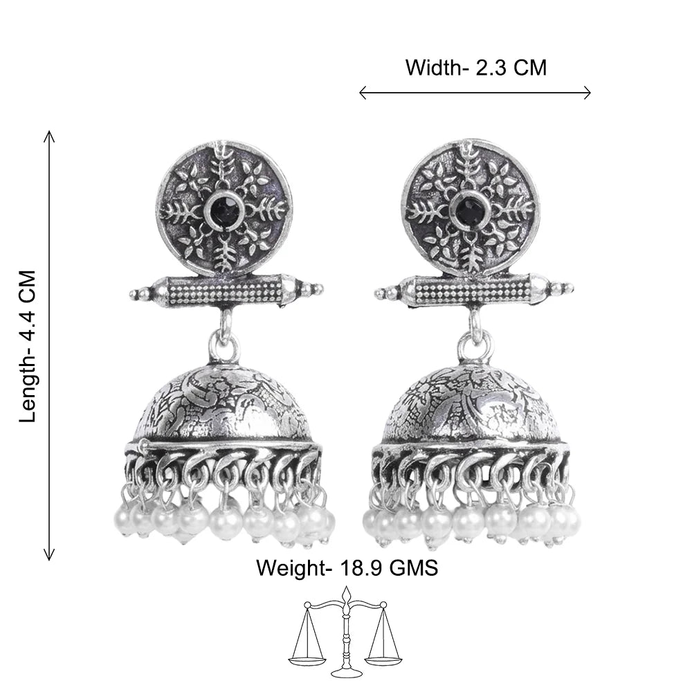 Charmbell earrings (Black) Dazzle Dash Jhumki earring (Multicolored) Combo set