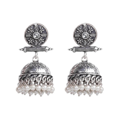 Dazzle Dash Jhumki earring (Green) Charmbell earrings (White) Combo set