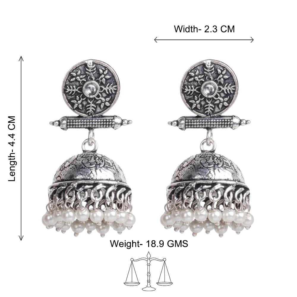 Charmbell earrings (White) Dazzle Dash Jhumki earring (White) Combo set
