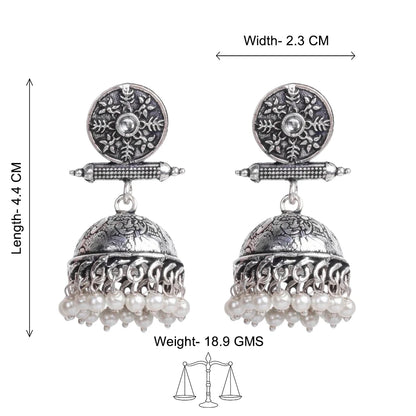 Charmbell earrings (White) Dazzle Dash Jhumki earring (White) Combo set