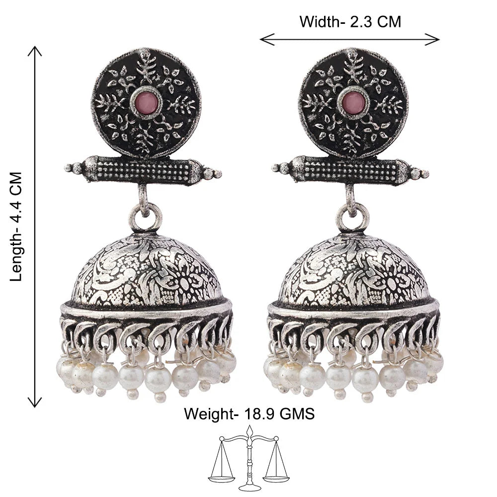 Charmbell earrings (Baby Pink) Dazzle Dash Jhumki earring (Sky Blue) Combo set