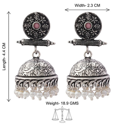 Charmbell earrings (Baby Pink) Dazzle Dash Jhumki earring (Sky Blue) Combo set