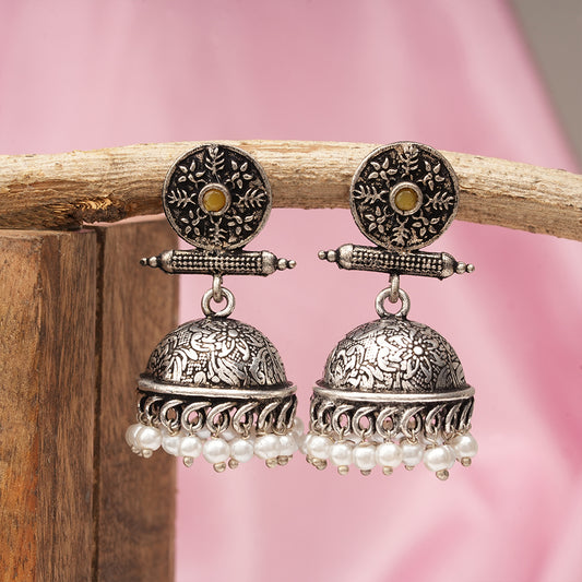 Charmbell jhumka earrings (Yellow)