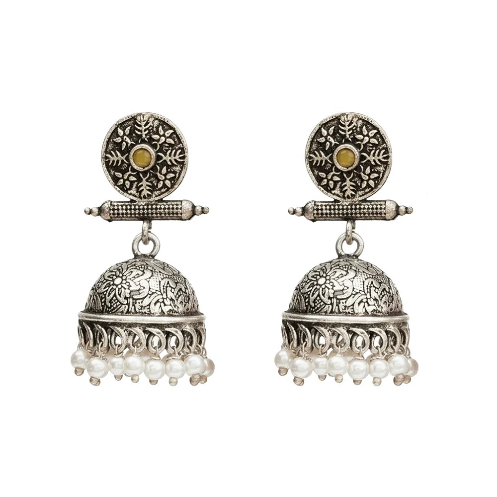 Dazzle Dash Jhumki earring (Multicolored) Charmbell earrings (Yellow) Combo set