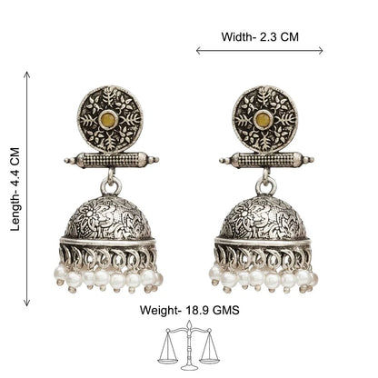 Charmbell earrings (Yellow) Dazzle Dash Jhumki earring (Mint) Combo set