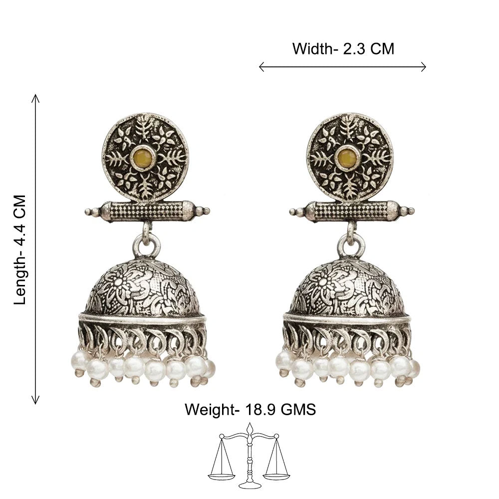 Charmbell earrings (Yellow) Dazzle Dash Jhumki earring (Baby Pink) Combo set