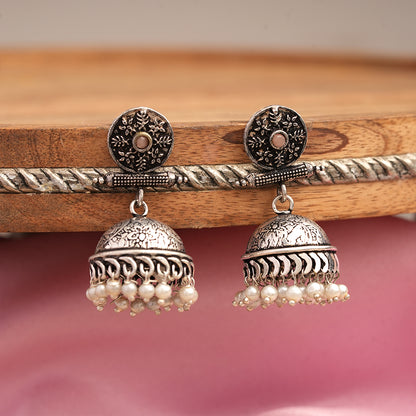 Charmbell jhumka earrings (Light Orange)