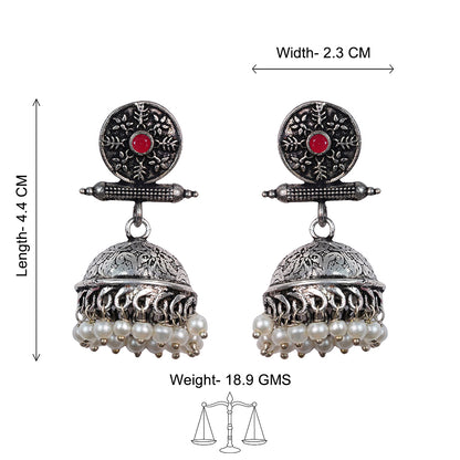 Charmbell  earrings (Dark Red)