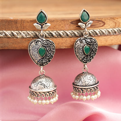 Bling & Swing Jhumka Earring (Green)