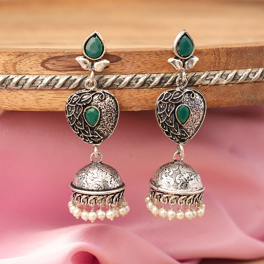 Bling & Swing Jhumka Earring (Green)
