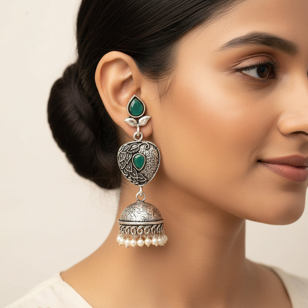 Bling & Swing Jhumka Earring (Green)