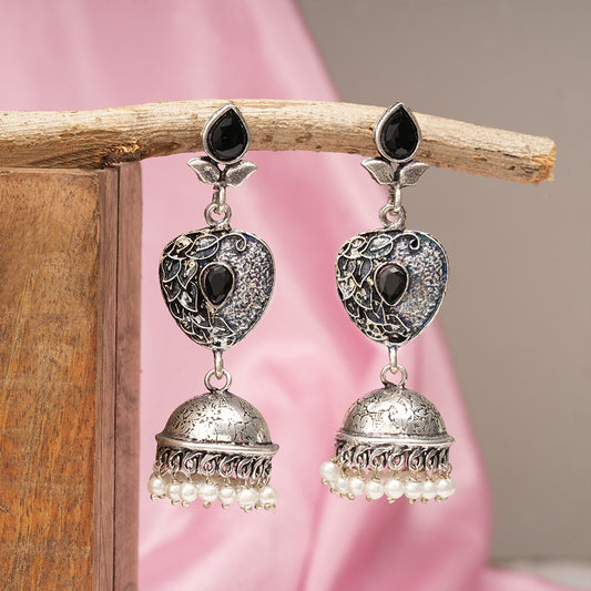 Bling & Swing Jhumka Earring (Black)