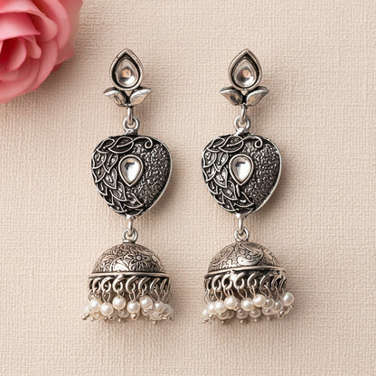 Bling & Swing Jhumka Earring (White)
