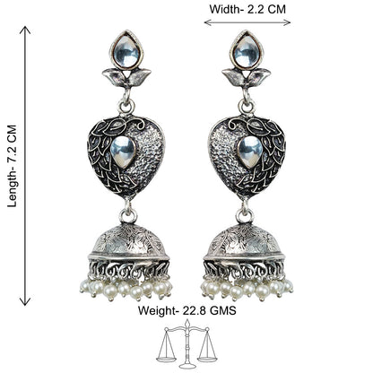 Bling & Swing Jhumka Earring (White)