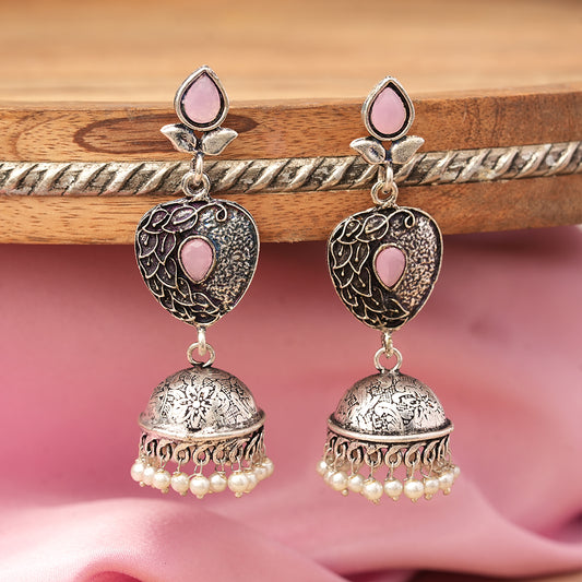 Bling & Swing Jhumka Earring (Baby Pink)