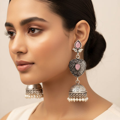 Bling & Swing Jhumka Earring (Baby Pink)