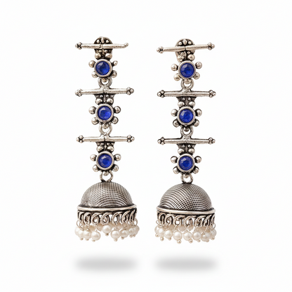 StylishKudi Oxidised Silver Jhumki&Stud Earring ComboSet for Women&girl