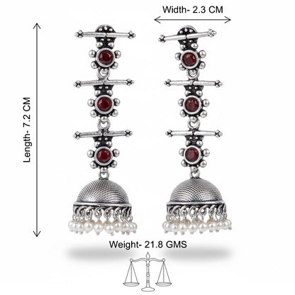 StylishKudi Oxidised Silver Earrings&Chandbali Earrings ComboSet for Women&girl
