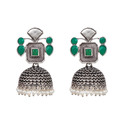 Gorgeous Geometry jhumka earring (Green)