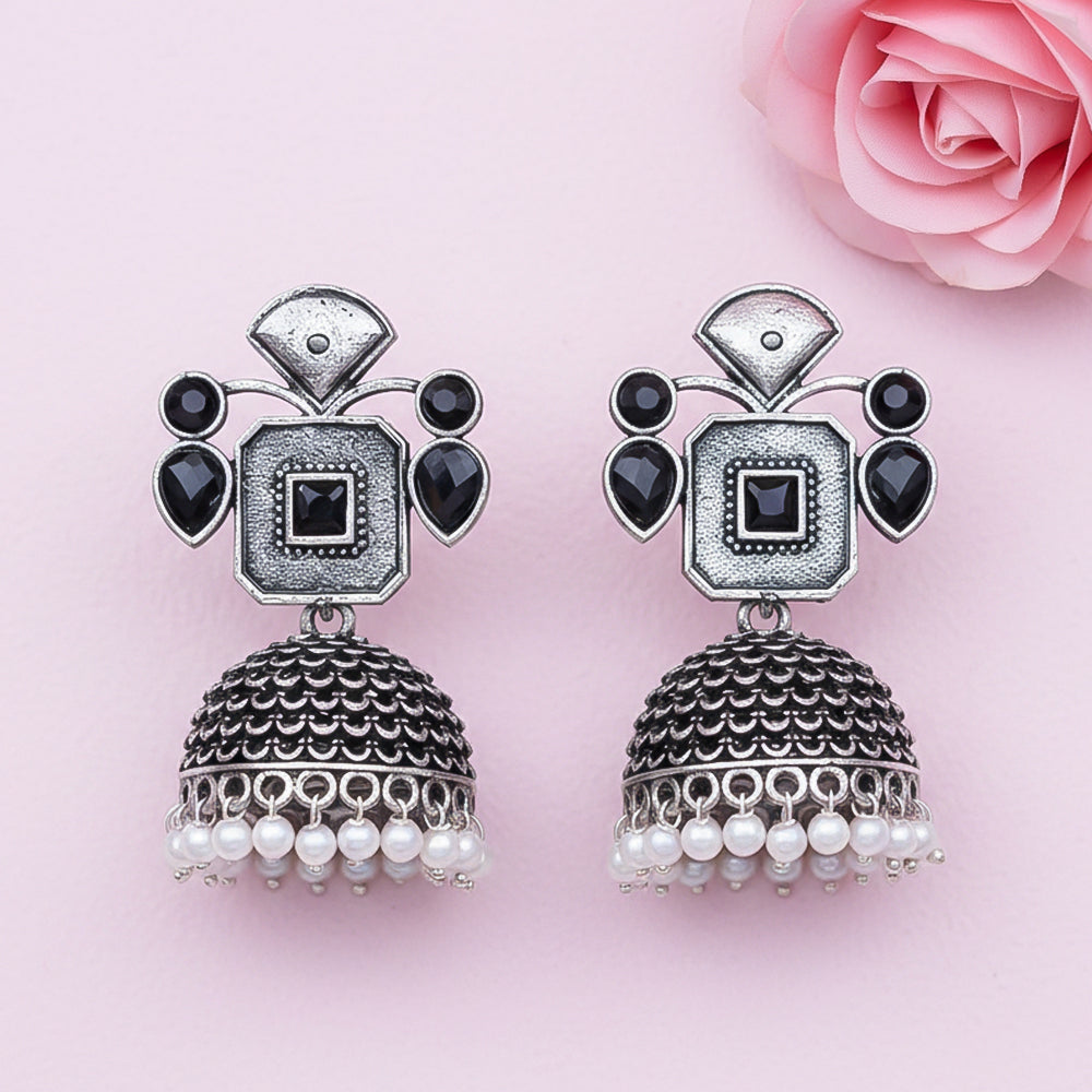 Gorgeous Geometry jhumka earring (Black)