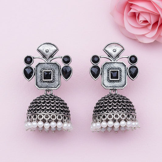 Gorgeous Geometry jhumka earring (Black)