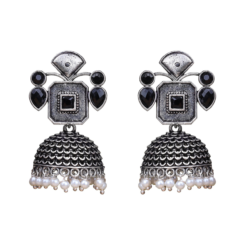 Gorgeous Geometry jhumka earring (Black)