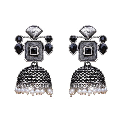 Gorgeous Geometry jhumka earring (Black)