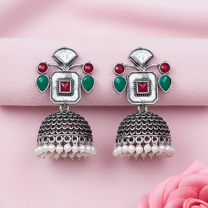 Gorgeous Geometry jhumka earring (Multicolored)