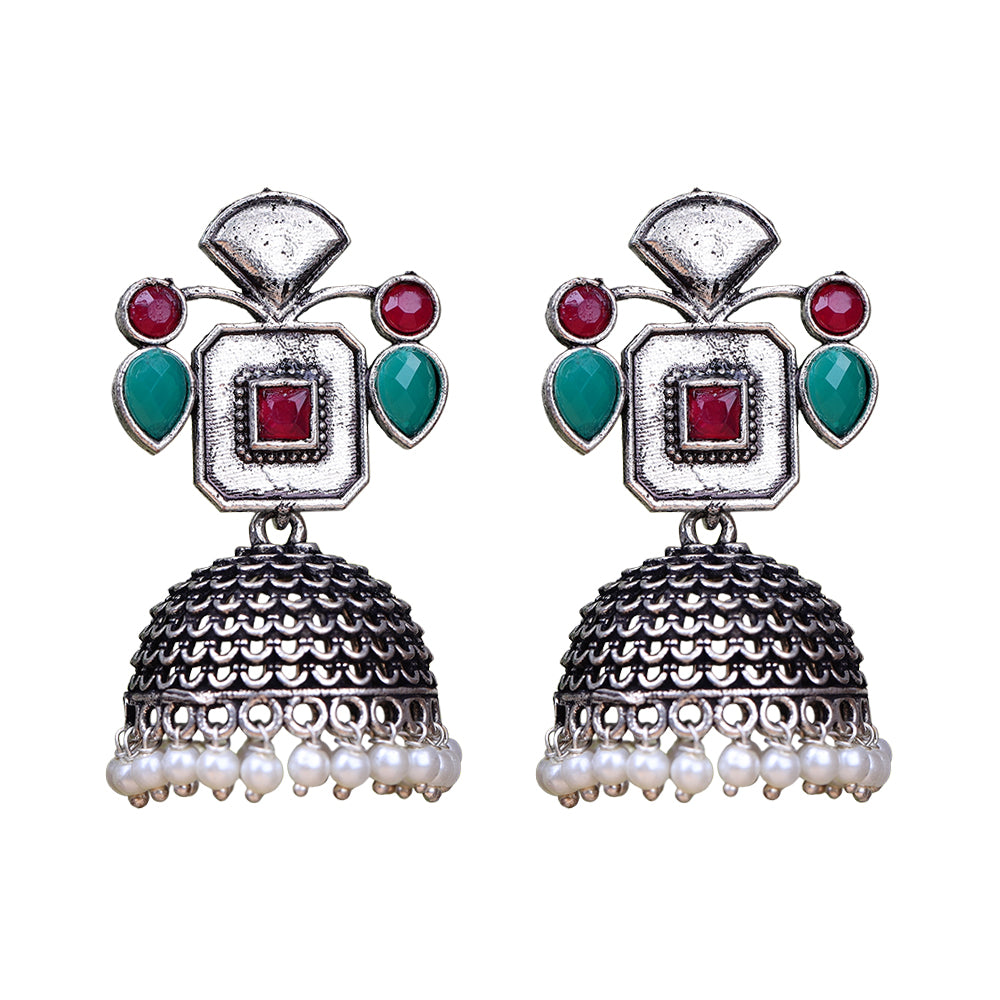 Gorgeous Geometry jhumka earring (Multicolored)